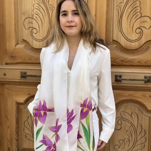 Fular de seda Lirios