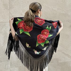 Mantón de Seda pintado a mano